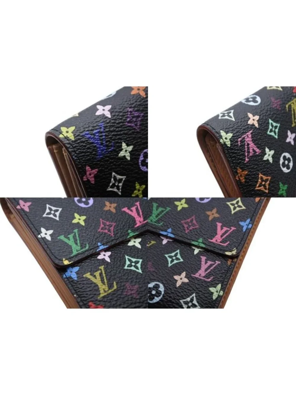 Louis Vuitton Wallet Takashi Murakami Portefeuille Sarah Black Monogram